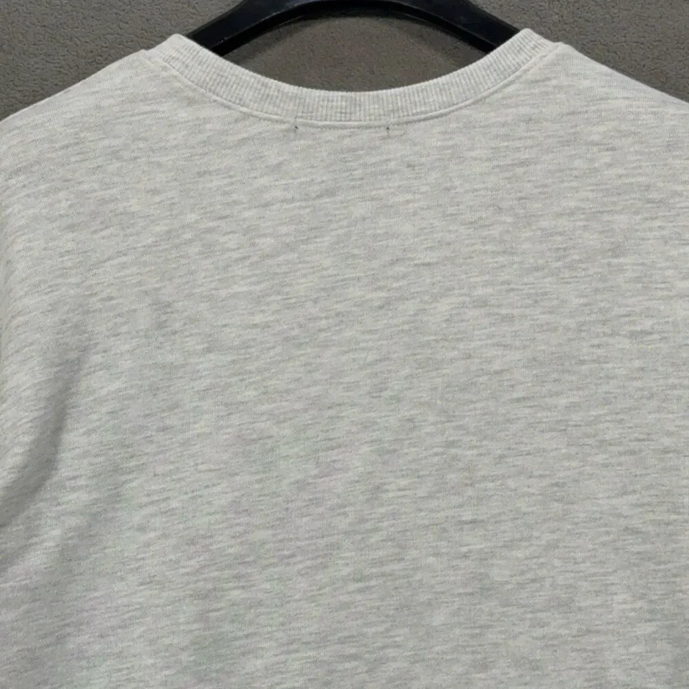 Forever 21 Women S Sweatshirt West Coast Stripe Sleeve Gray Pullover Varsity - Picture 8 of 10
